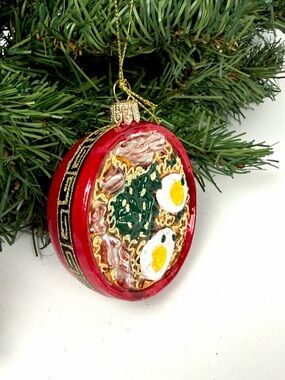 Glass Christmas Ornament Bowl Of Ramen made in Poland for Sur La Table